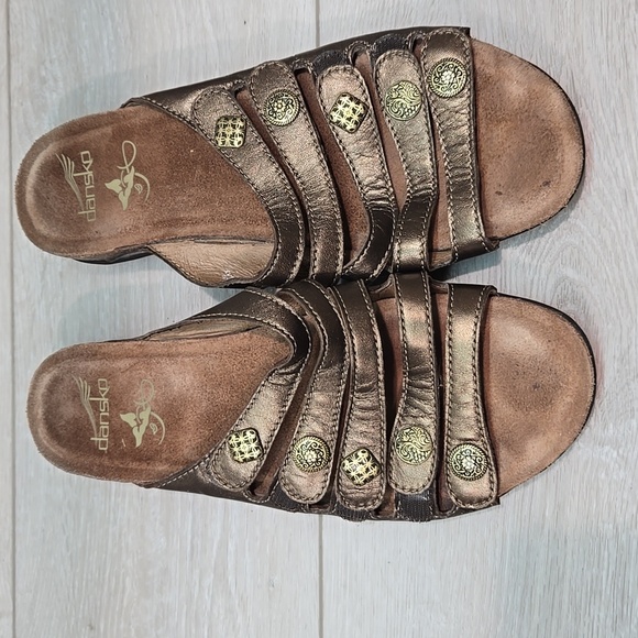 Dansko Women's Janie MetallicBronze Hook&loop S lide Sandals Shoes Sz 41/11-11.5 - Picture 3 of 12